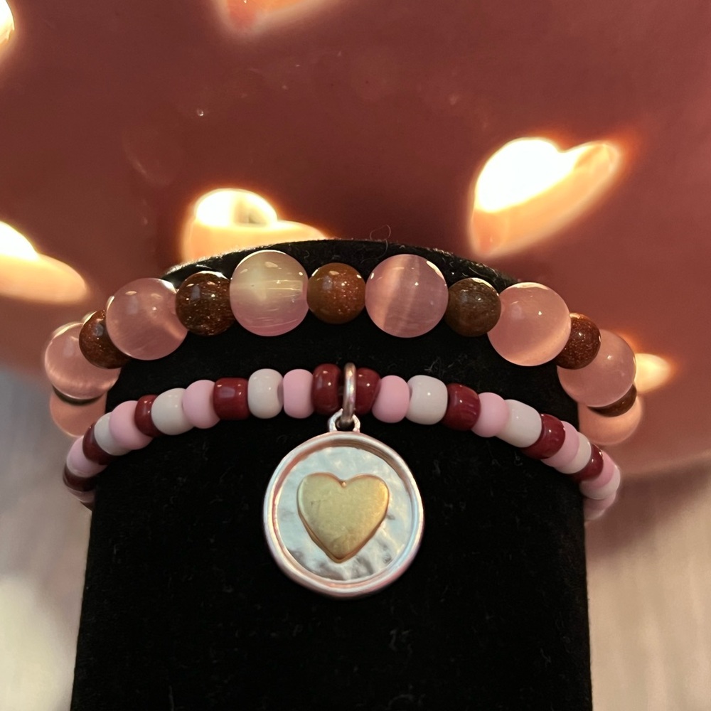 Charm bracelet set🤎🤍🩷